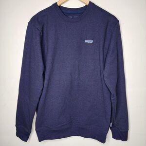 Patagonia Uprisal Crew Mens Medium Sweatshirt Navy Blue Logo Long Sleeve Gorp